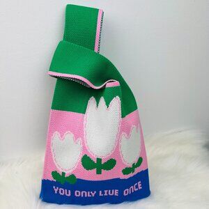 Brand New Knitted Flower Pattern Handbag/One size